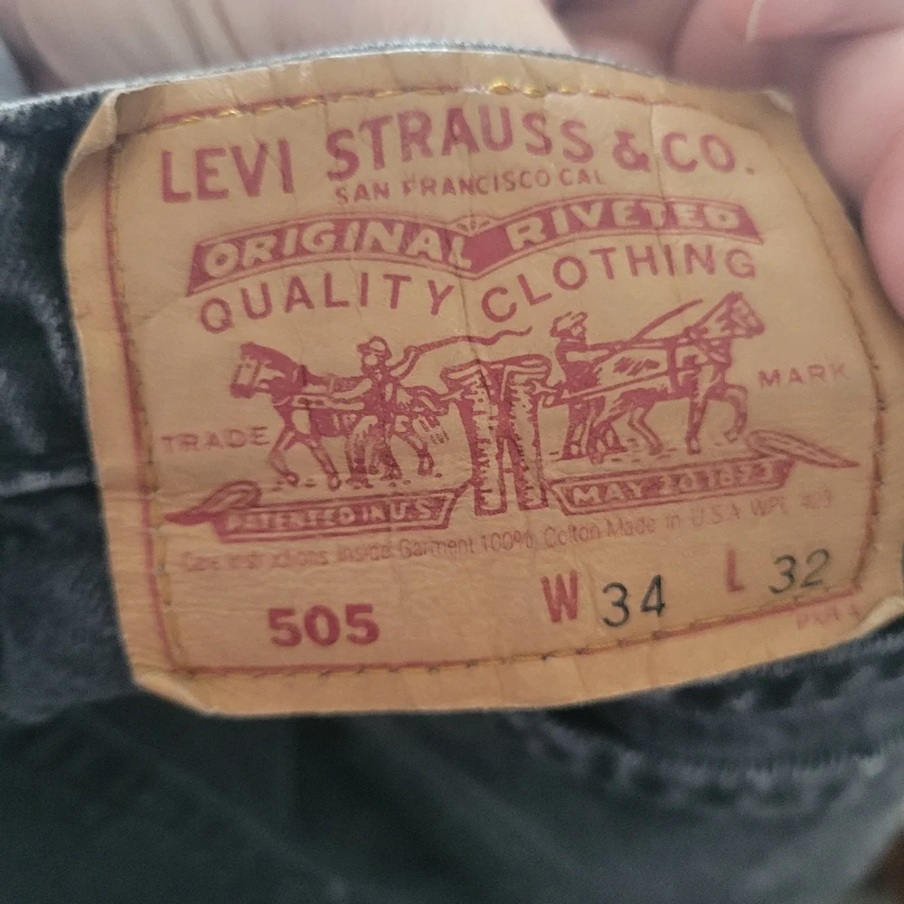 Vintage Levi's Black 505 Mens Jeans Size 34 X‎ 32 Made In USA